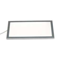 VEW Slim Rectangular LED Cabinet Lights Silver 6W 280lm 3 Pack