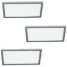 VEW Slim Rectangular LED Cabinet Lights Silver 6W 280lm 3 Pack