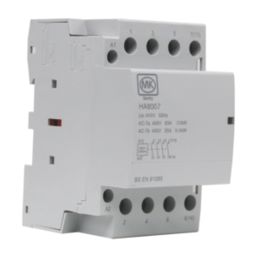 MK Sentry HA8007 63A 4-Pole 3-Phase to Single-Phase Contactor NO 11kW