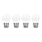 Essentials  B22 Mini Globe LED Light Bulb  470lm 4.2W 4 Pack
