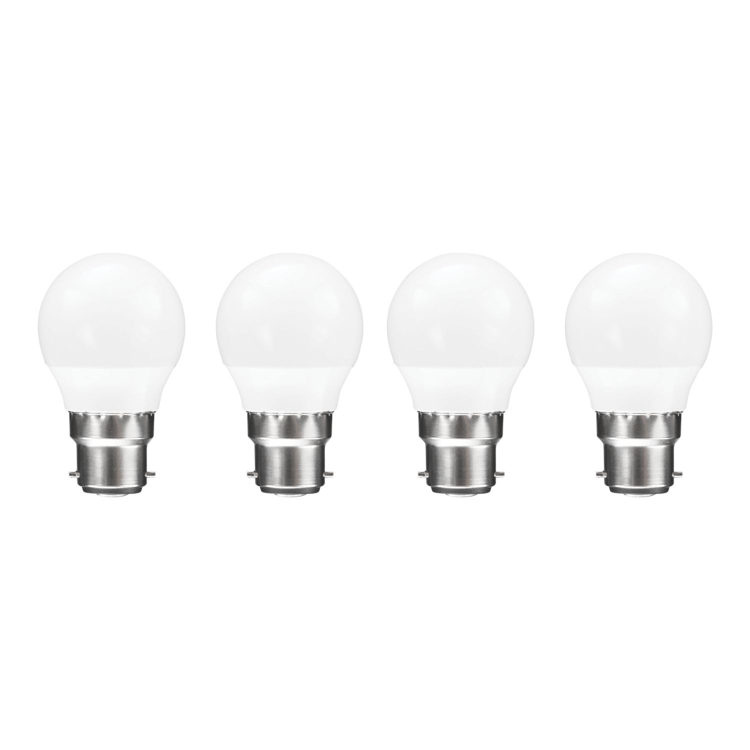 Essentials B22 Mini Globe LED Light Bulb 470lm 40W 4 Pack (916YY)