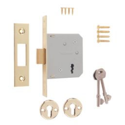 ERA  3 Lever Brass Mortice Deadlock 64mm Case - 44mm Backset