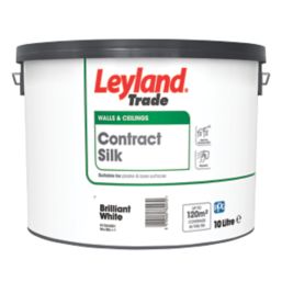 Leyland Trade Contract 10Ltr Brilliant White Silk Emulsion  Paint