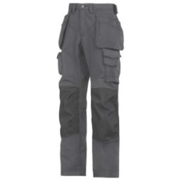Snickers Rip Stop Floorlayer Trousers Grey / Black 41" W 32" L