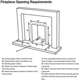 Focal Point Horizon Chrome Rotary Control Inset Gas Multiflue Fire 485mm x 108mm x 585mm