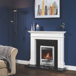 Focal Point Horizon Chrome Rotary Control Inset Gas Multiflue Fire 485mm x 108mm x 585mm