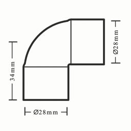 Flomasta  Copper End Feed Equal 90° Elbows 28mm 2 Pack