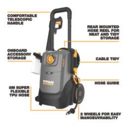 Titan TTB1224PRW 155bar Electric High Pressure Washer 2200W 220-240V