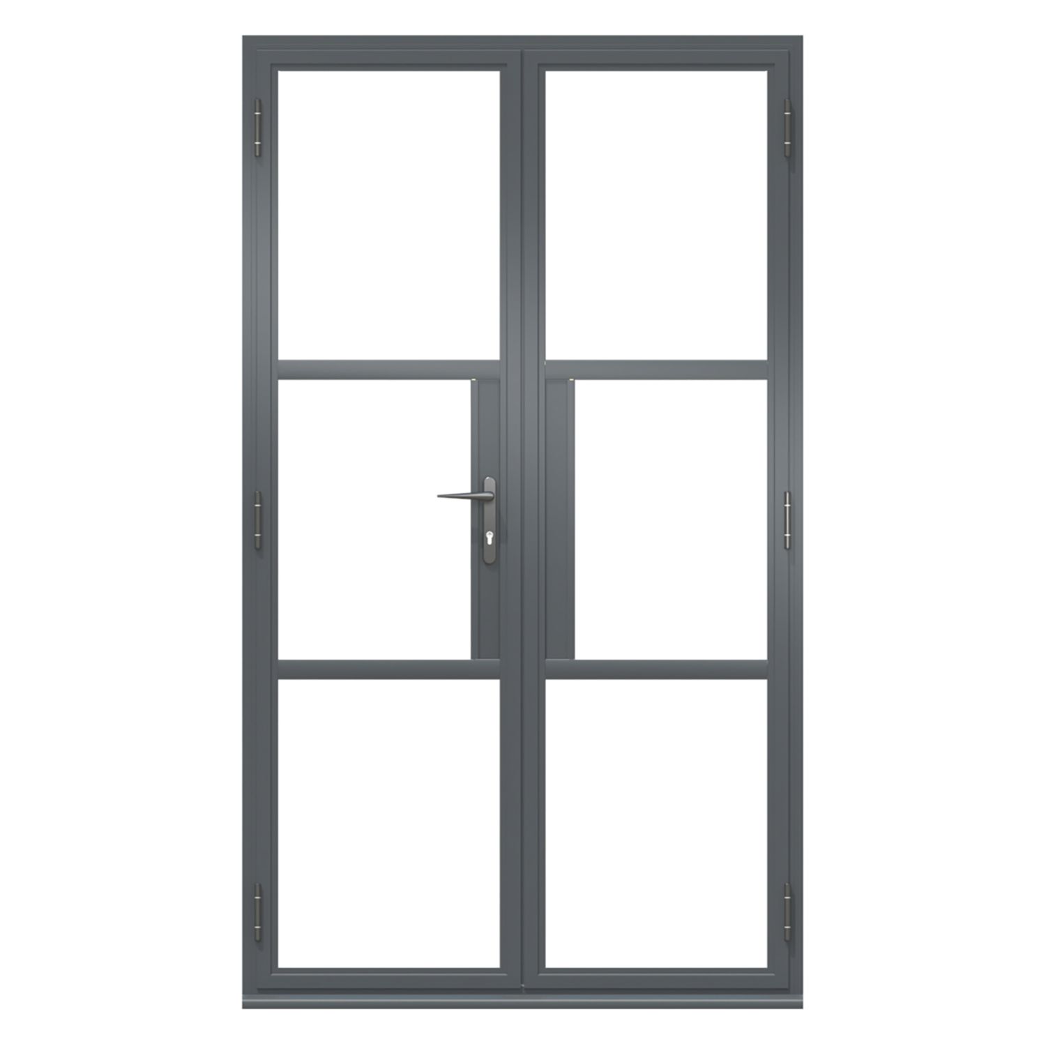 Green & Taylor Heritage Grey Double-Glazed Aluminium French External Doors 2090mm x 1190mm (917CT)