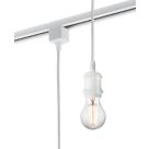 Knightsbridge Vintage 1-Circuit Pendant for Track Lighting White