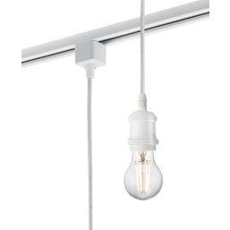 Knightsbridge Vintage 1-Circuit Pendant for Track Lighting White