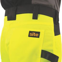 Site Ovett Hi-Vis Trousers Yellow & Black 36" W 32" L