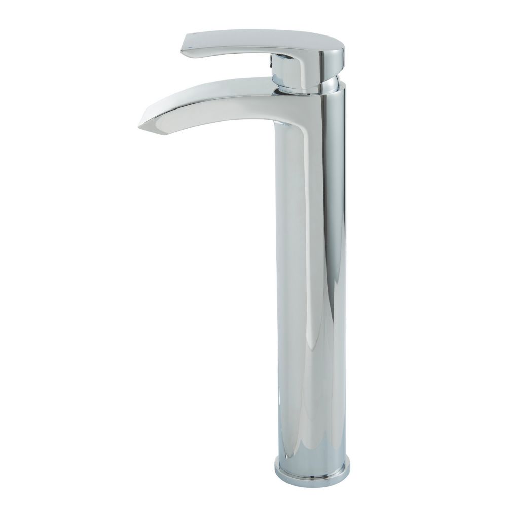 Milano Razor High-Rise Basin Mixer Tap – Chrome, Single Lever, Deck-Mounted For Bathroom
