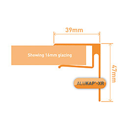 ALUKAP-XR White 16mm End Stop Bar 2400mm x 38mm