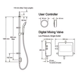 Mira Activate with ColdBoost Gravity-Pumped Ceiling-Fed Single Outlet Chrome Thermostatic Digital Mixer Shower
