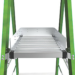 Little Giant Stadium Fibreglass & Aluminium 6-Treads Green Podium Platform Steps 1.74m