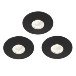 Saxby Vega Round LED Micro Downlights Matt Black 12W 240lm 3 Pack