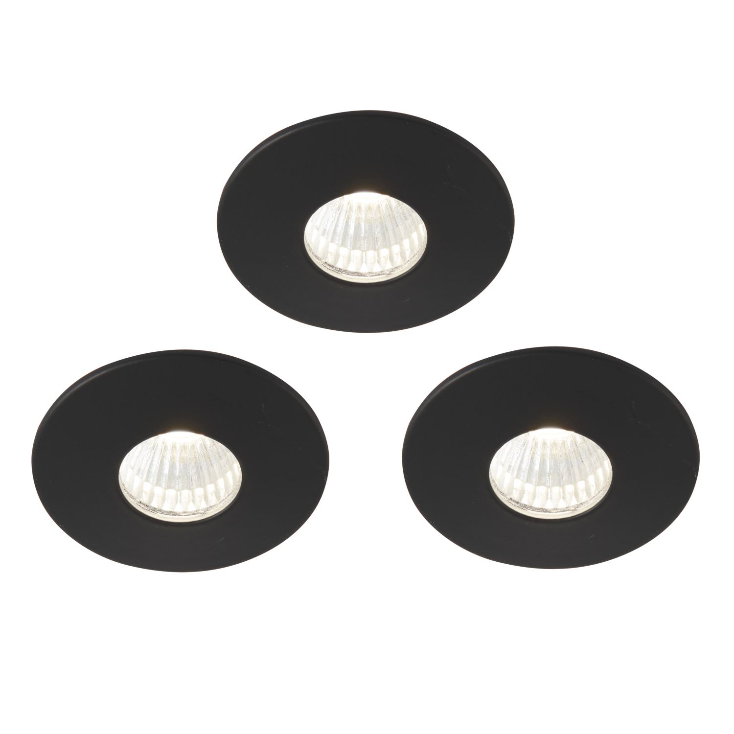 Saxby Vega Round LED Micro Downlights Matt Black 12W 240lm 3 Pack (917RE)