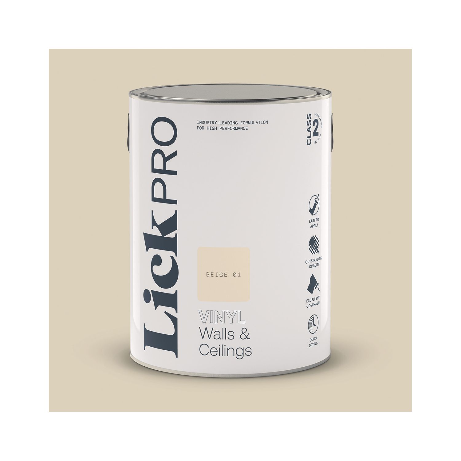LickPro 5Ltr Beige 01 Vinyl Matt Emulsion Paint (917TM)