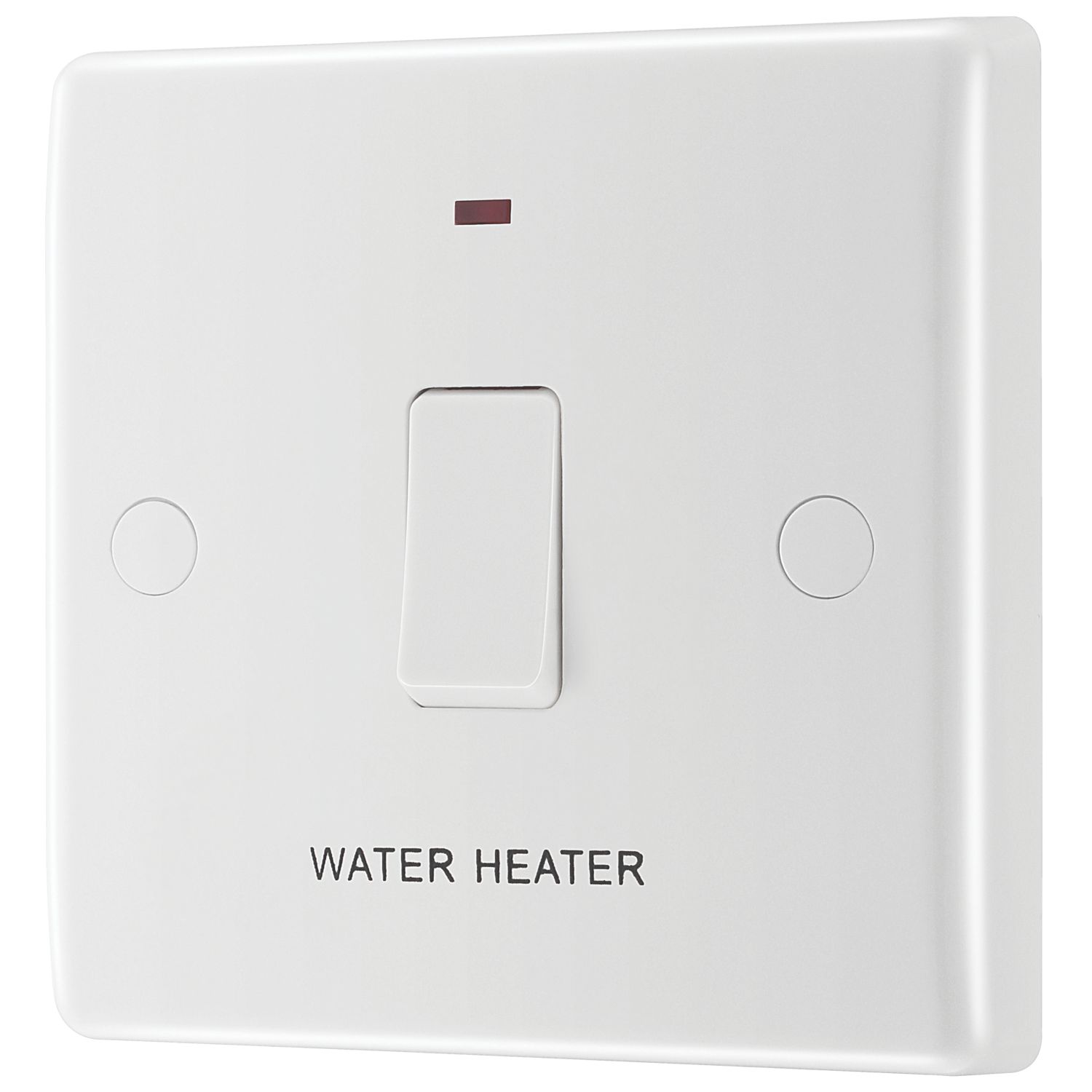 British General 802 Series 20A 1-Gang DP 'Water Heater' Printed Switch White with LED (917XG)