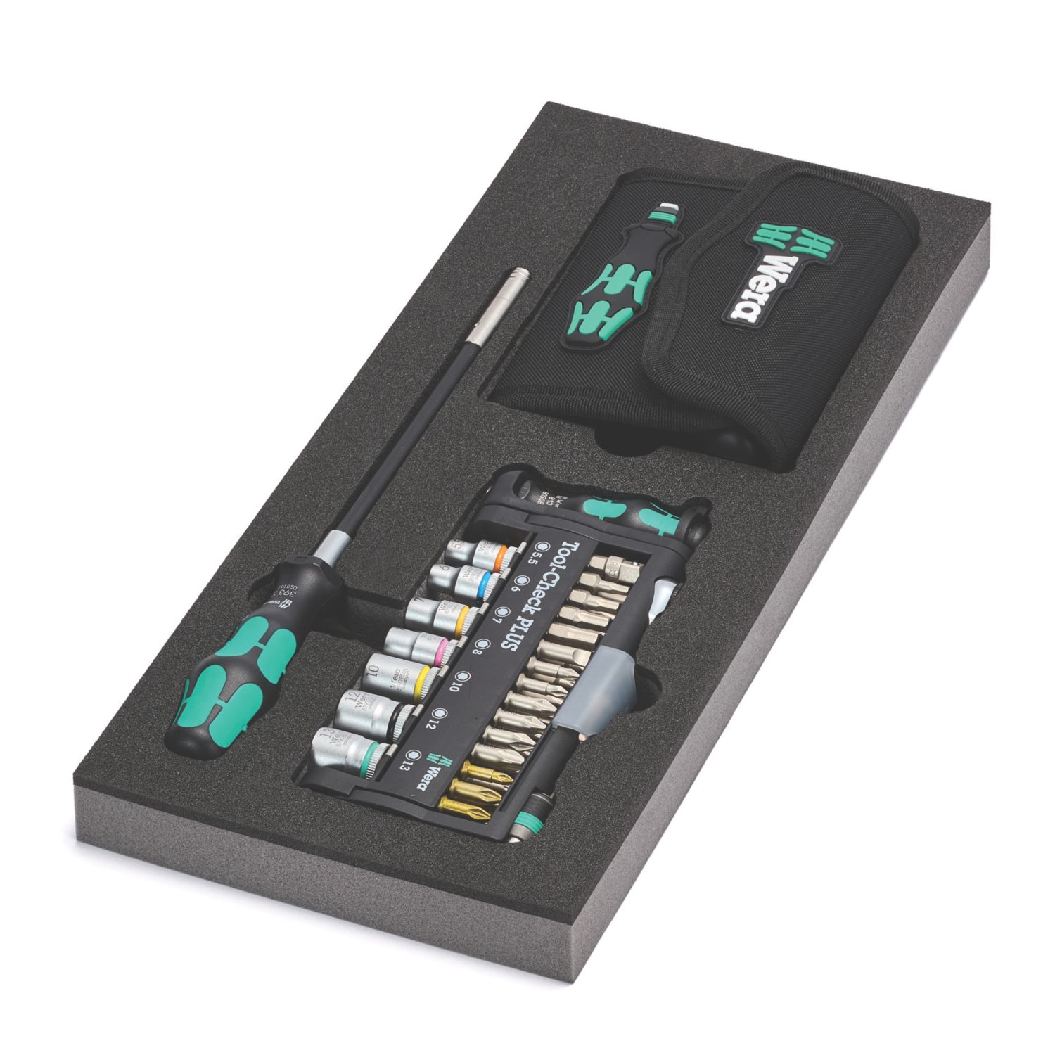 Wera 9750 Kraftform Kompakt + Tool-Check PLUS 1 Foam Insert Interchangeable Screwdriver Set 57 Pcs (917XX)
