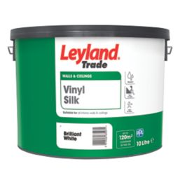 Leyland Trade  10Ltr Brilliant White Vinyl Silk Emulsion  Paint