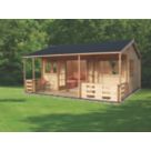 Shire Kingswood 19' 6" x 17' 6" (Nominal) Reverse Apex Timber Log Cabin