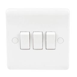 LAP  10AX 3-Gang 2-Way Light Switch  White