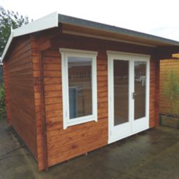 Shire Marlborough 13' 6" x 10' (Nominal) Reverse Apex Timber Log Cabin