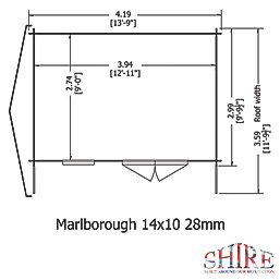 Shire Marlborough 14' x 10' (Nominal) Reverse Apex Timber Log Cabin