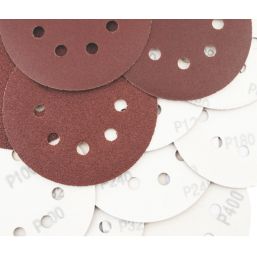 Titan   40-400 Grit 8-Hole Punched Metal, Paint & Wood Sanding Discs 125mm 60 Pack
