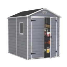Keter Manor 6' x 8' (Nominal) Apex Resin Shed Grey