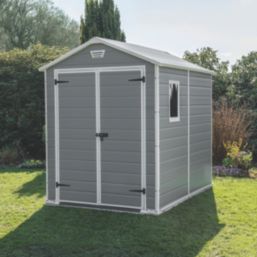 Keter Manor 6' x 8' (Nominal) Apex Resin Shed Grey