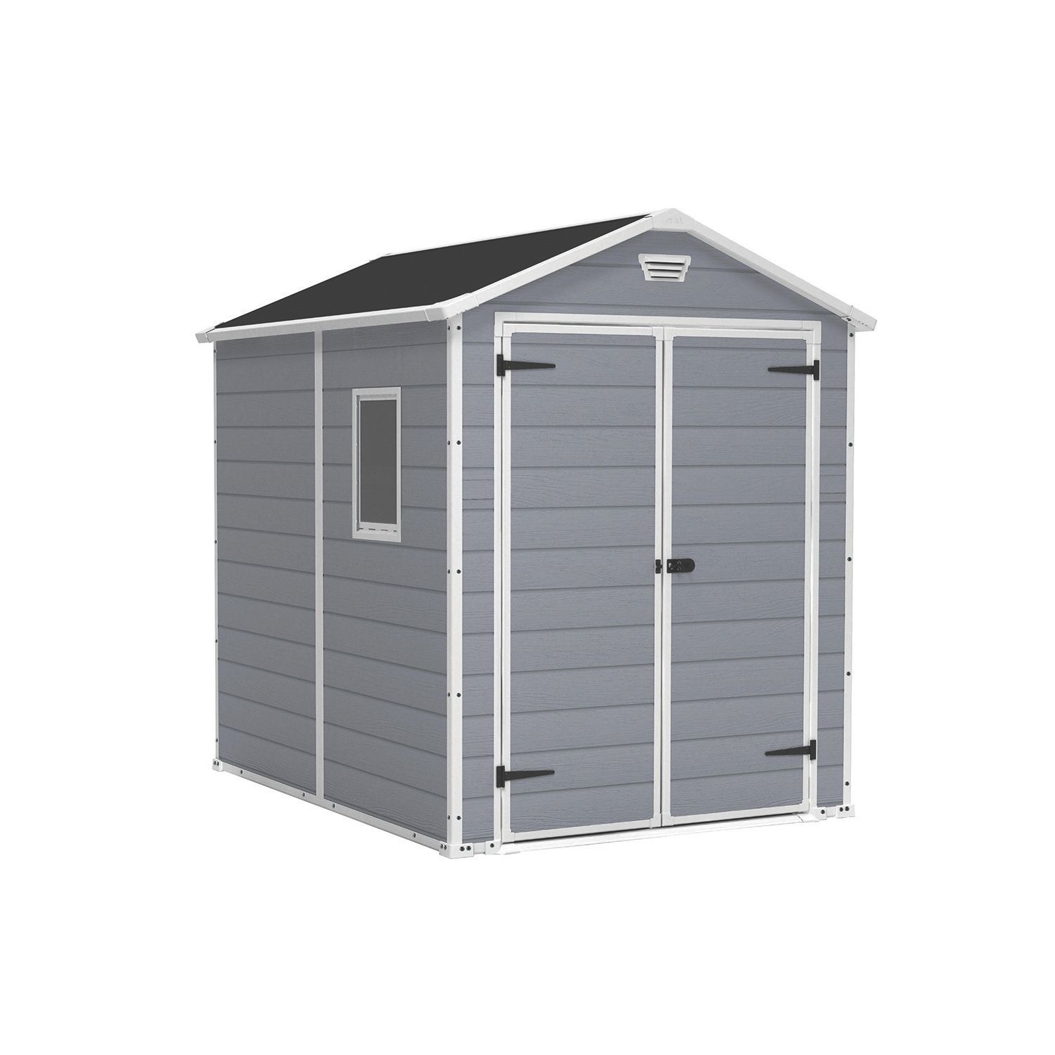 Keter Manor 6' x 8' (Nominal) Apex Resin Shed Grey (918HC)