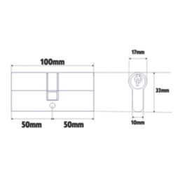 Smith & Locke  6-Pin Cylinder Lock 50-50 (100mm) Brass