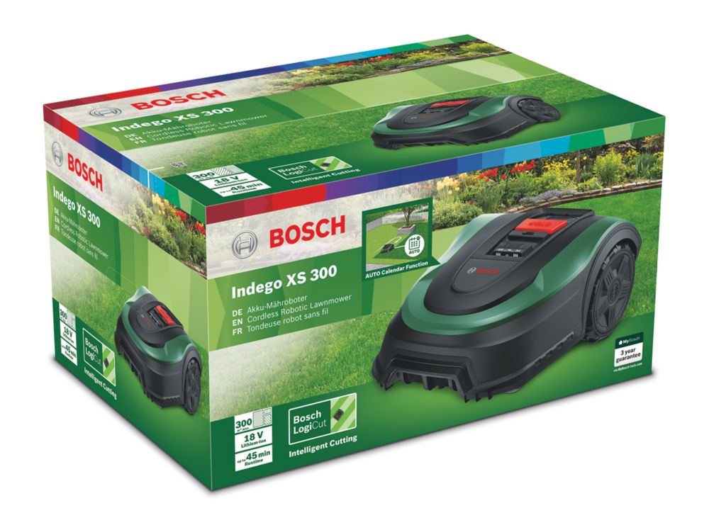 Bosch 18V Li-Ion Power for Cordless 19cm Indego XS 300 Robotic Lawn Mower - Screwfix