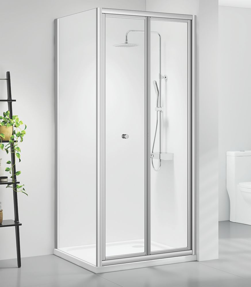 Triton Neo Six  Framed Square Bi-Fold Door Shower Enclosure  Chrome  800mm x 800mm x 1950mm