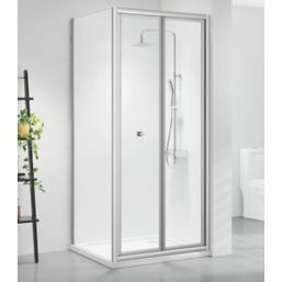 Triton Neo Six  Framed Square Bi-Fold Door Shower Enclosure  Chrome  800mm x 800mm x 1850mm