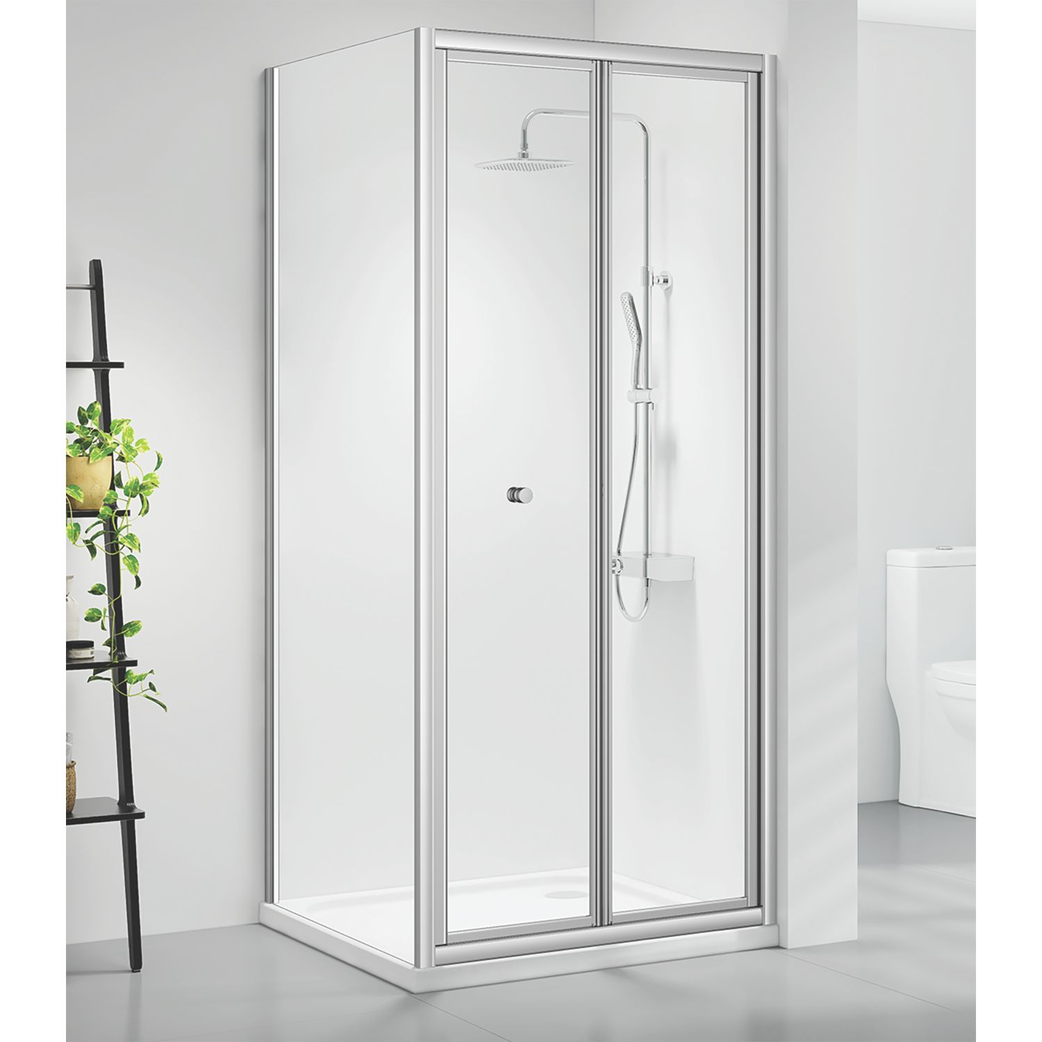 Triton Neo Six Framed Square Bi-Fold Door Shower Enclosure Chrome 800mm x 800mm x 1950mm (918TK)