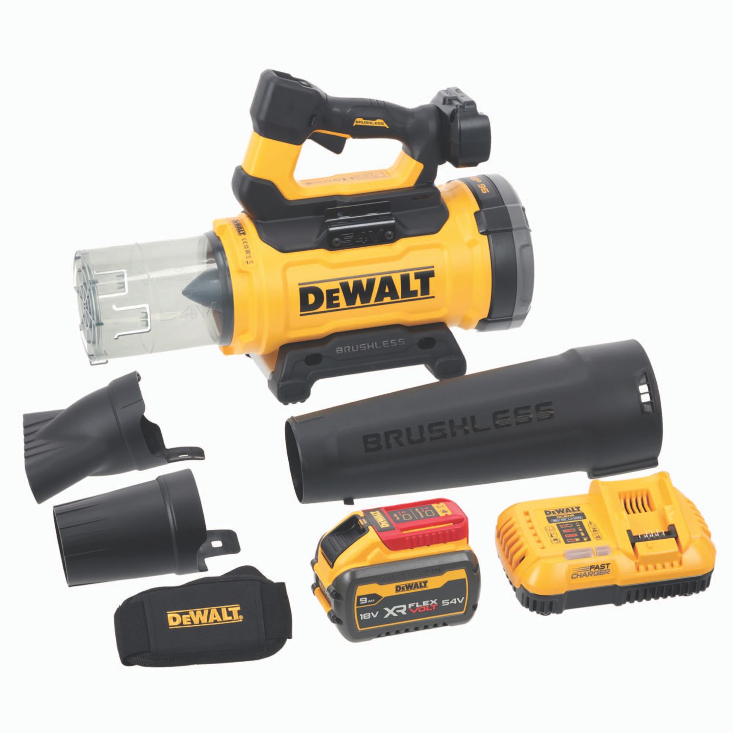 DEWALT DCMBL777X1-GB 54V 1 x 9Ah Li-Ion XR FlexVolt Brushless Cordless Axial Leaf Blower (918YW)