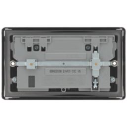 LAP  13A 2-Gang SP Switched Socket + 3.1A 15.5W 2-Outlet Type A USB Charger Black Nickel with Black Inserts