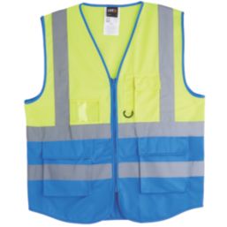 Pro RTX High Visibilty Executive Waistcoat Yellow / Royal Blue X Large 48" Chest