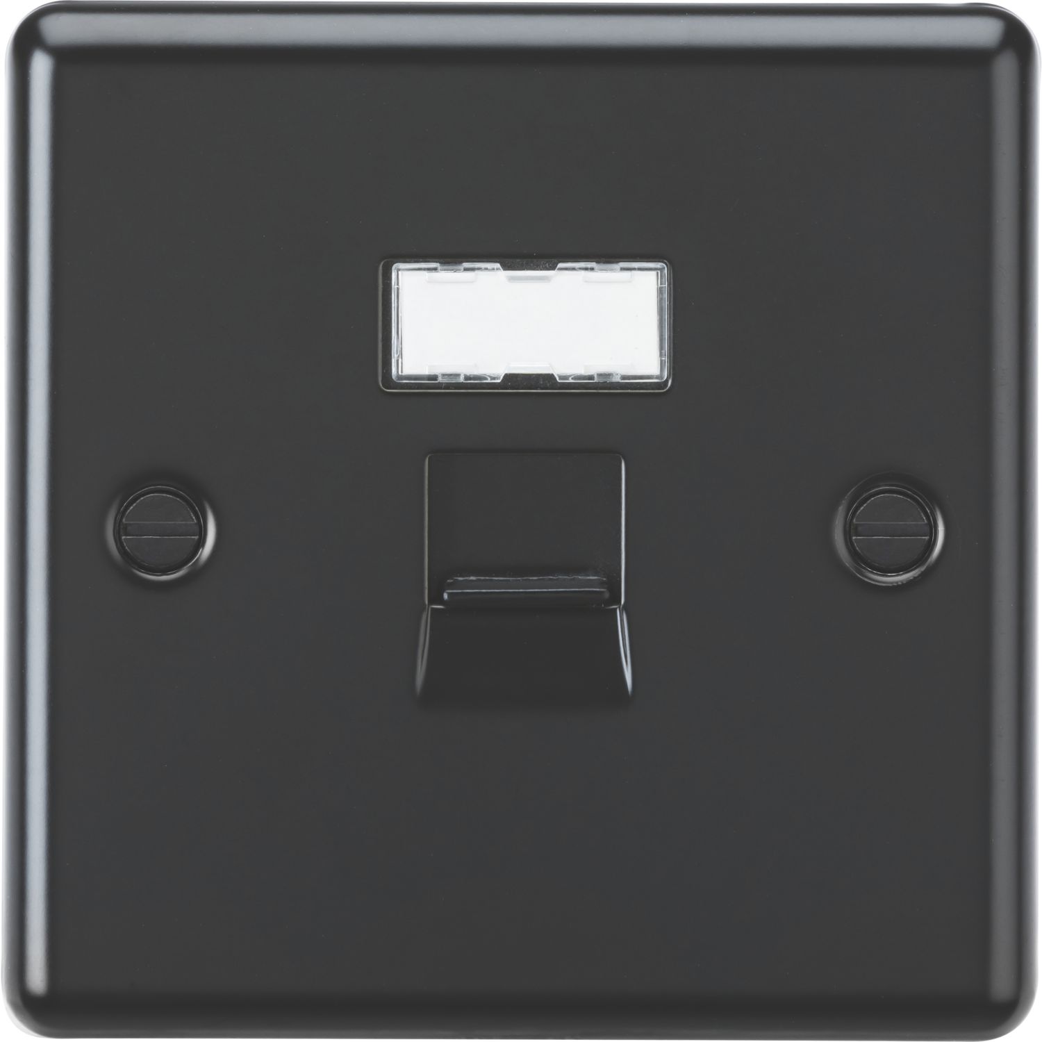 Knightsbridge 1-Gang RJ45 Matt Black with Colour-Matched Inserts (919AM)