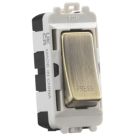 Knightsbridge  20AX 2-Way Grid Retractive Switch Module 'Press' Antique Brass