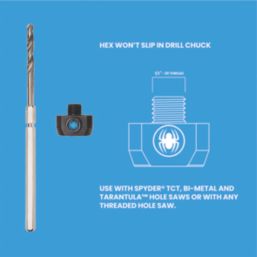 Spyder  Hex Shank Multi-Material Hole Saw Arbor with 182mm Pilot Drill