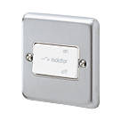 MK Albany Plus 10A 1-Gang 3-Pole Fan Isolator Switch Brushed Chrome  with White Inserts