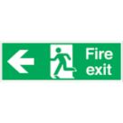 Essentials  Non Photoluminescent "Fire Exit Left" Signs 150mm x 450mm 100 Pack