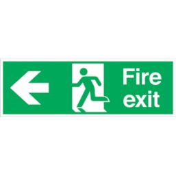 Non Photoluminescent "Fire Exit Left" Signs 150mm x 450mm 100 Pack