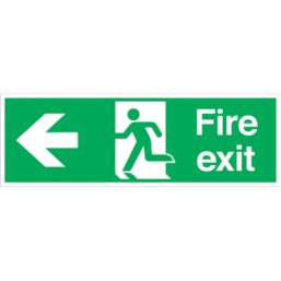 Essentials  Non Photoluminescent "Fire Exit Left" Signs 150mm x 450mm 100 Pack