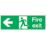 Non Photoluminescent "Fire Exit Left" Signs 150mm x 450mm 100 Pack